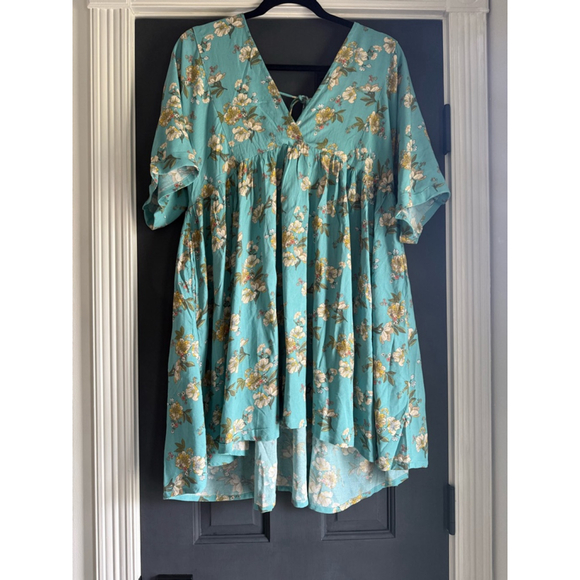 O'Neill Blue Floral Mini Dress Size L NWT - Picture 1 of 6